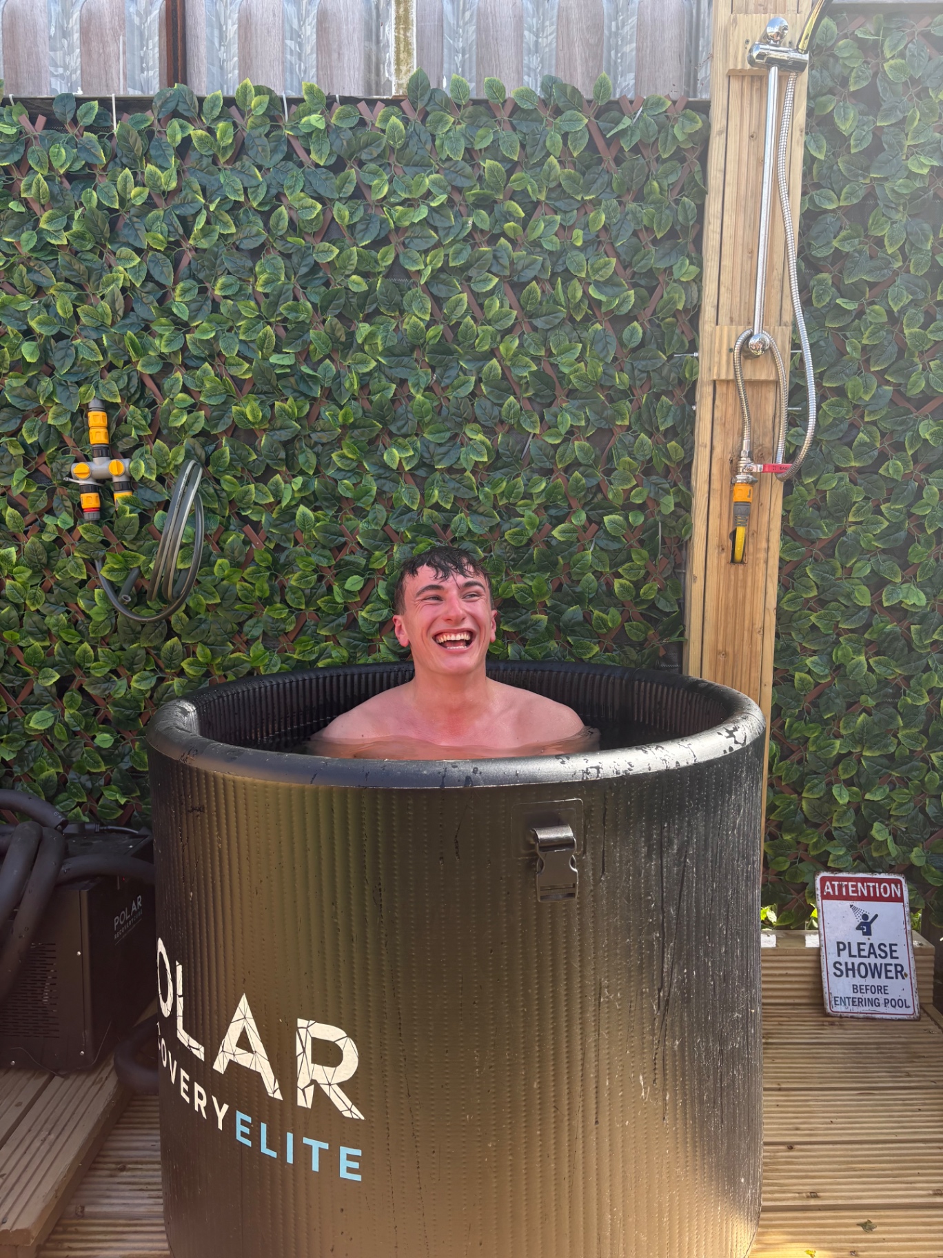 Guests enjoying the cold plunge at Sauna 66